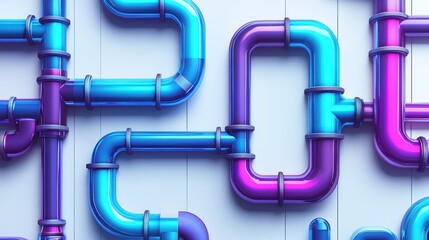 Vibrant Blue Purple Pipes Network Modern Design Abstract Background