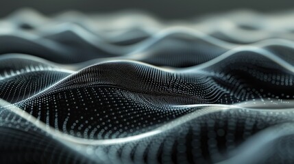 Naklejka premium Abstract representation of flowing waves with a digital aesthetic.