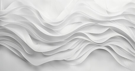 Abstract white waves create a smooth, flowing texture, ideal for backgrounds and design.