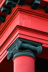 Minimalist abstract of the facade of the Red University Building in Kyiv, Ukraine