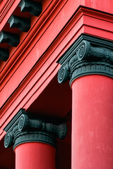 Minimalist abstract of the facade of the Red University Building in Kyiv, Ukraine