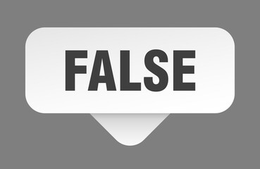false sticker. false sign isolated on gray background