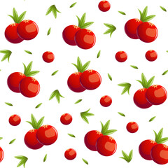 A seamless pattern of vibrant red cranberries bursting with natural charm and freshness. Perfect for festive projects, seasonal decorations, and designs celebrating the beauty of nature's bounty.