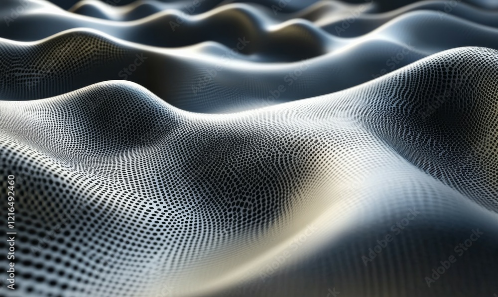 Poster cyber data stream. neural network systems. 3d depiction of a wavy open-source surface.