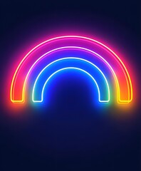 Fototapeta premium Neon rainbow on a dark background