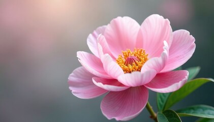 Obraz premium A delicate peony blossom in a soft pastel color, pastel, luxurious, blossom