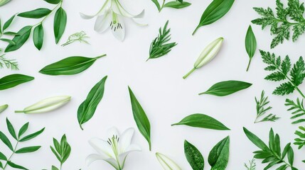A lovely white lily, set against a white backdrop, highlights its intricate petals and inherent grace.