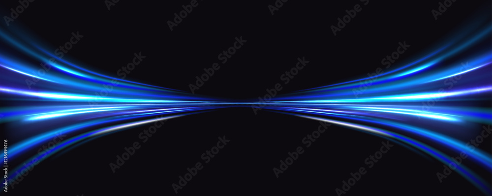 Wall mural png futuristic technological style. png abstract background with speed lines. neon color rays vector