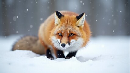 Fototapeta premium Red Fox in Winter Wonderland
