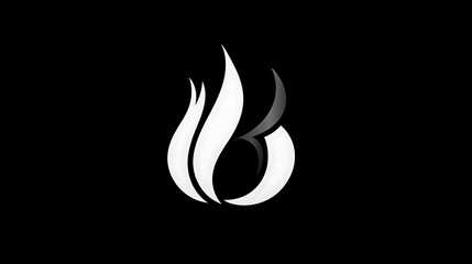 Abstract Black And White Flame Design