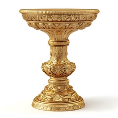 Elegant Gold Colored Pedestal with Circular Design