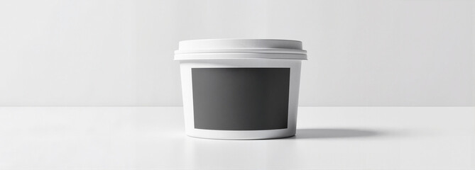 Salad container mockup in minimalist design on white background