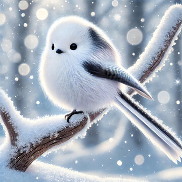 Shima Enaga Bird in a Winter