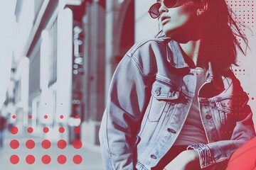 Illustration of A chic fashion magazine cover with stylish dot fonts, showcasing the latest trends in urban wear. Ai Generate.
