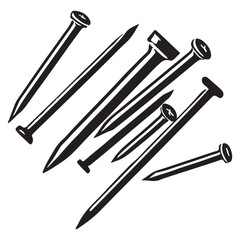 Assorted Nails Silhouette Illustration