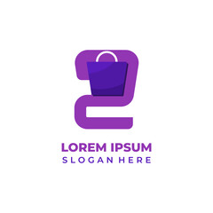 Letter Z shop logo vector, symbol of initial letter Z combination with shopping bag