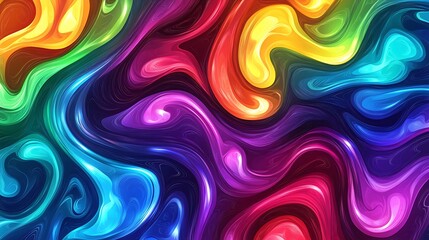 Obraz premium Vibrant Swirling Rainbow Abstract Art Design