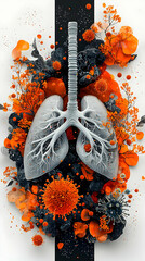 Respiratory System: Viruses Attack Lungs, Abstract Art