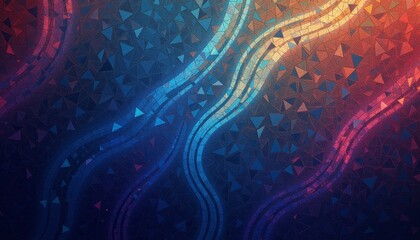 Obraz premium Colorful mosaic of shiny glass pieces with a gradient effect.