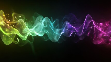 Fototapeta premium Abstract Rainbow Waves of Light and Sparkle