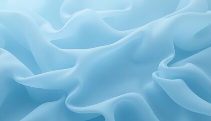Obraz premium Light blue fabric with soft and flowing folds.