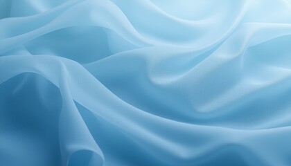 Obraz premium Light blue fabric with soft and flowing folds.