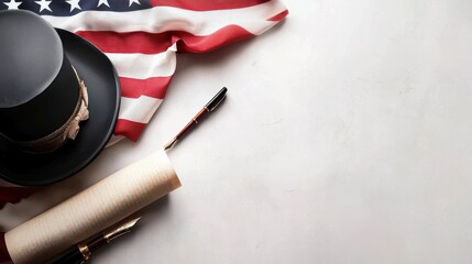 Veterans day celebration united states patriotic environment top-down view honoring history