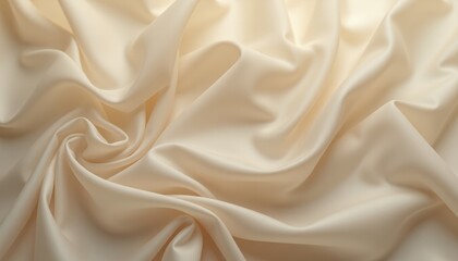 Obraz premium Cream chiffon fabric with smooth and elegant folds.
