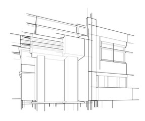 architectural sketch of a house