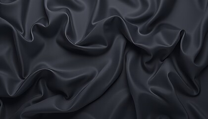 Obraz premium Dark gray fabric with elegant folds and smooth texture.