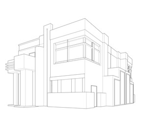 architectural sketch of a house