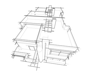 architectural sketch of a house
