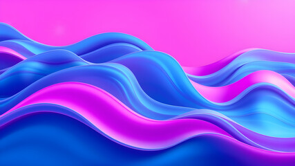 Abstract waves shape glowing in ultraviolet spectrum. Background for banner, backdrop or texture for 3D mapping. Generative AI