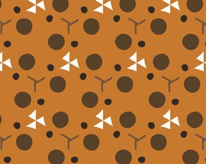 A pattern of brown and white circles and triangles