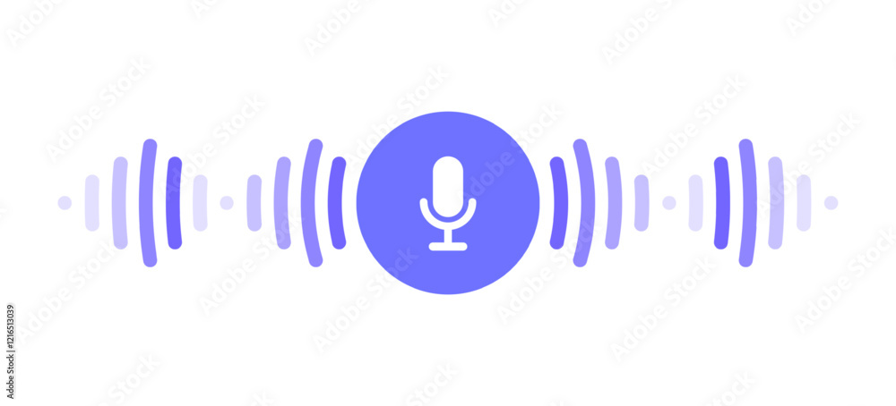 Poster audio voice message, audio call, chat record icon. sound interface and record play button, vector me
