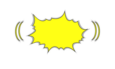 starburst yellow speech bubbles or baloon for comic design illustration. Comic burst, bursting star sticker, vector boom or explotion. communication concept
