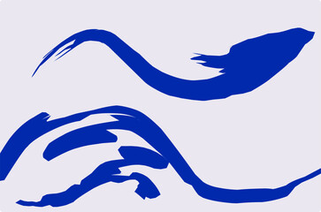 blue ink brush strokes. The shape is wavy with blue gradations. Geometric Background with Dynamic Blue Line Shapes. Vector Pattern with Squiggly Gradient Elements. Colorful Abstract Snake Illustration