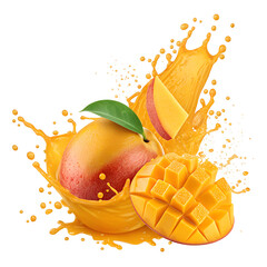 Mango Juice Splash PNG - Transparent Background