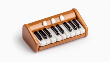 Wooden Toy Piano for Little Musicians. Generative AI