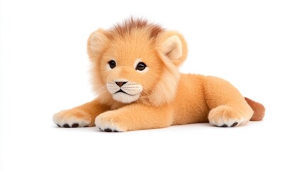 Obraz premium Cute Baby Lion Plush Toy for Kids. Generative AI