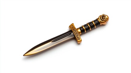 Pirate toy sword with intricate golden details. Generative AI