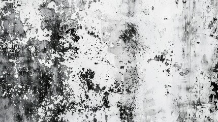 Fototapeta premium Abstract black and white texture with peeling paint and stains.