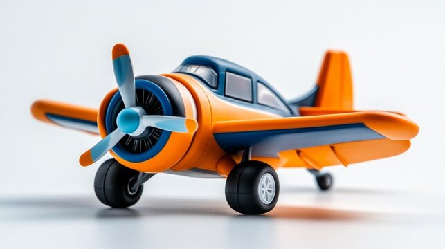 Toy airplane isolated on white background. Generative AI