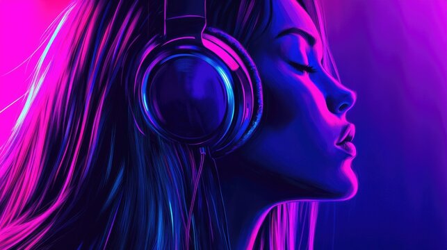 Electro-Pop Portrait with Headphones