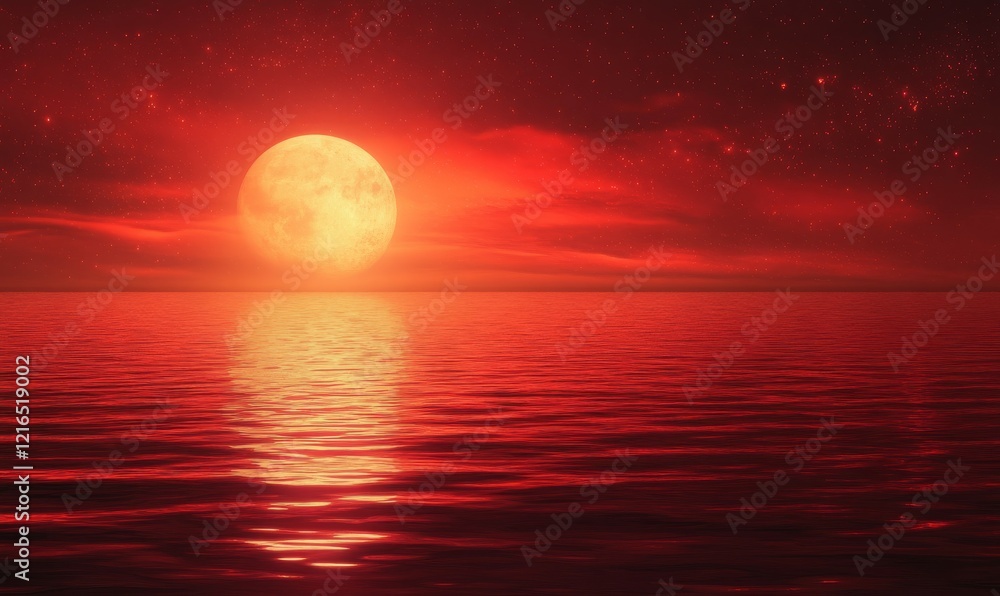Poster grainy textured red gradient background with reflection