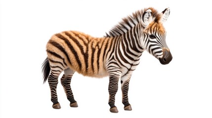 Obraz premium Plush zebra isolated on white background safari theme. Generative AI