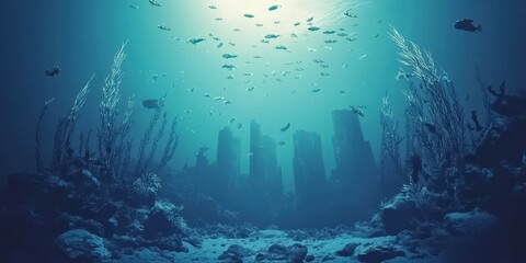 Submerged Cityscape An Underwater Metropolis