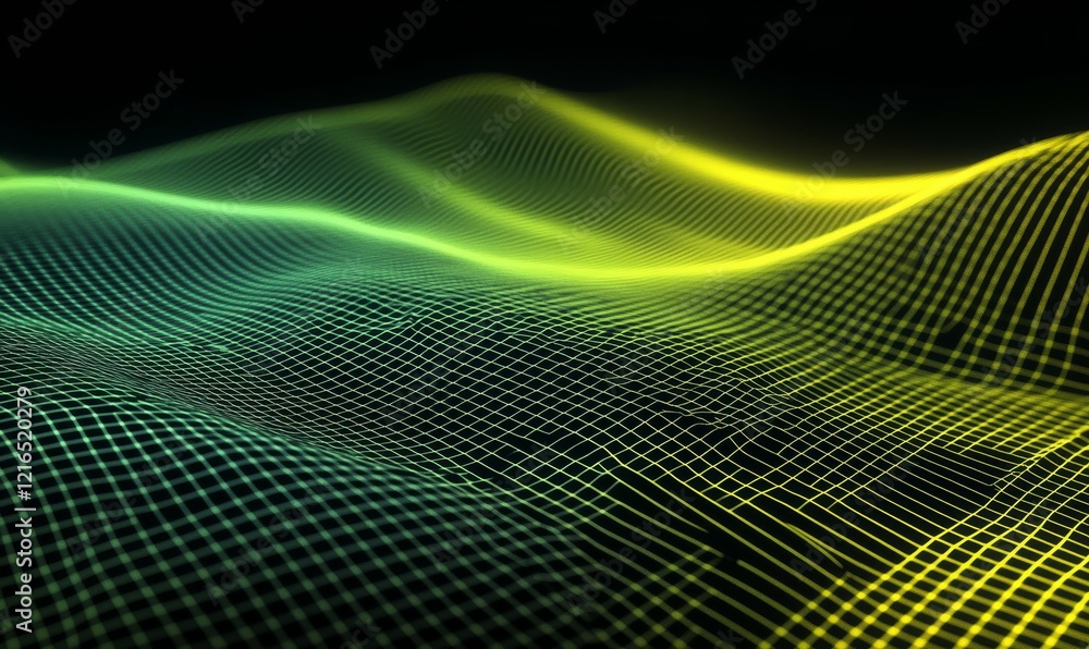 Aufkleber lime green and yellow gradient on a black background with a subtle grid texture