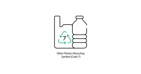 Other Plastics Recycling Symbol with Code 7 Icon Design