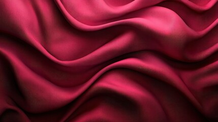 Obraz premium Crimson fabric drapes, studio shot, elegant waves, textile background, design